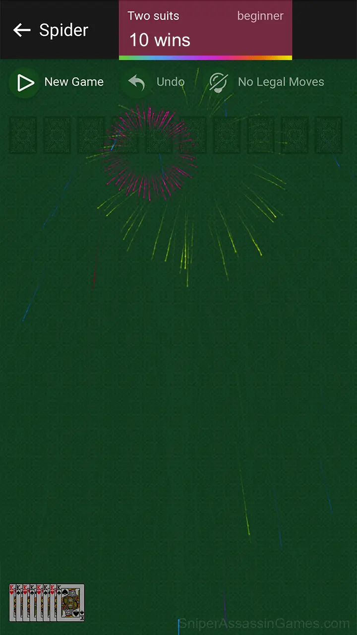 Spider Solitaire (1, 2, and 4 suits) gameplay screenshot 4