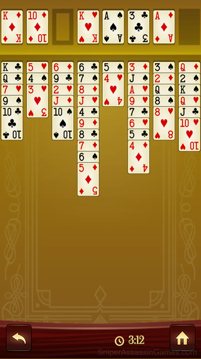 Solitaire Freecell gameplay screenshot 2