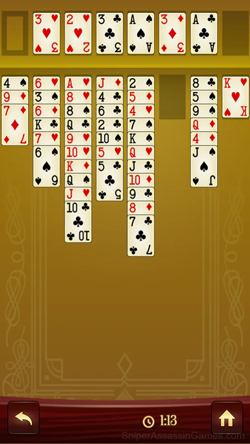 Solitaire Freecell gameplay screenshot 4