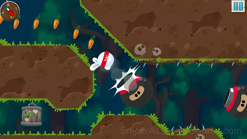 Rabbit Samurai - Ninja ball games gameplay screenshot 2