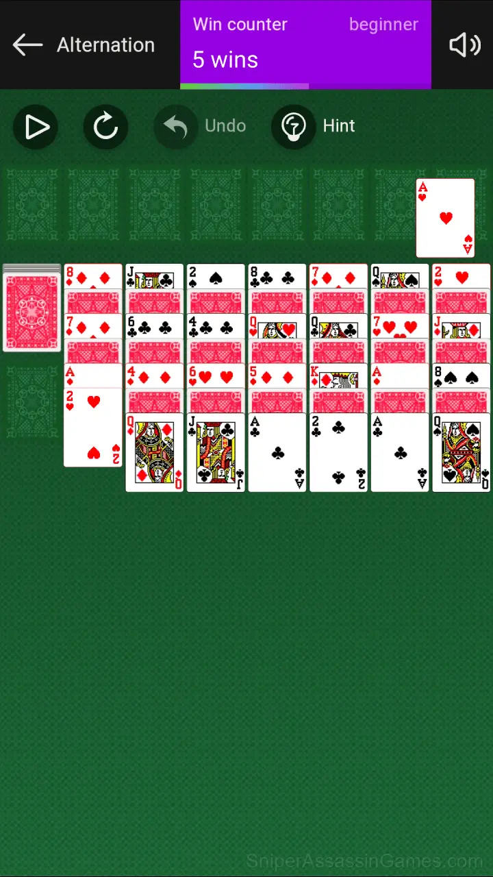 Alternation Solitaire gameplay screenshot 2