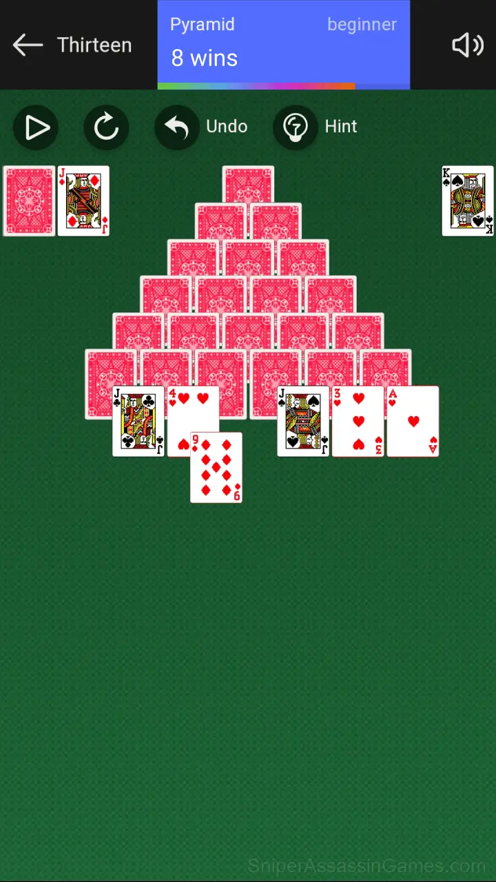 Thirteen Solitaire gameplay screenshot 2