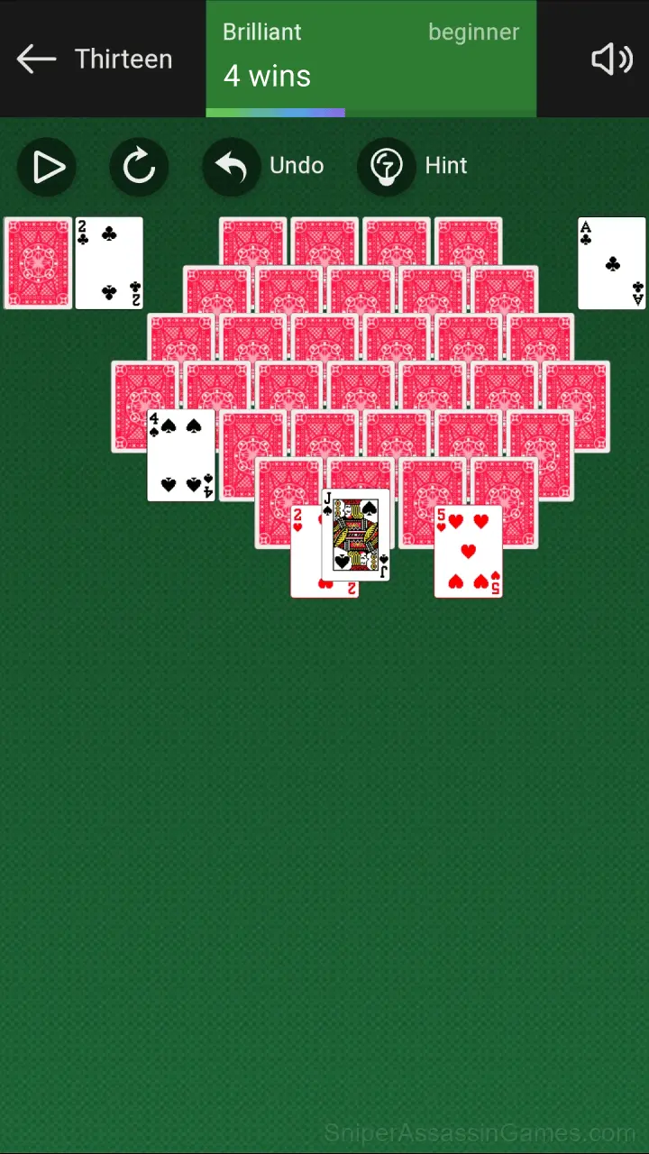 Thirteen Solitaire gameplay screenshot 5