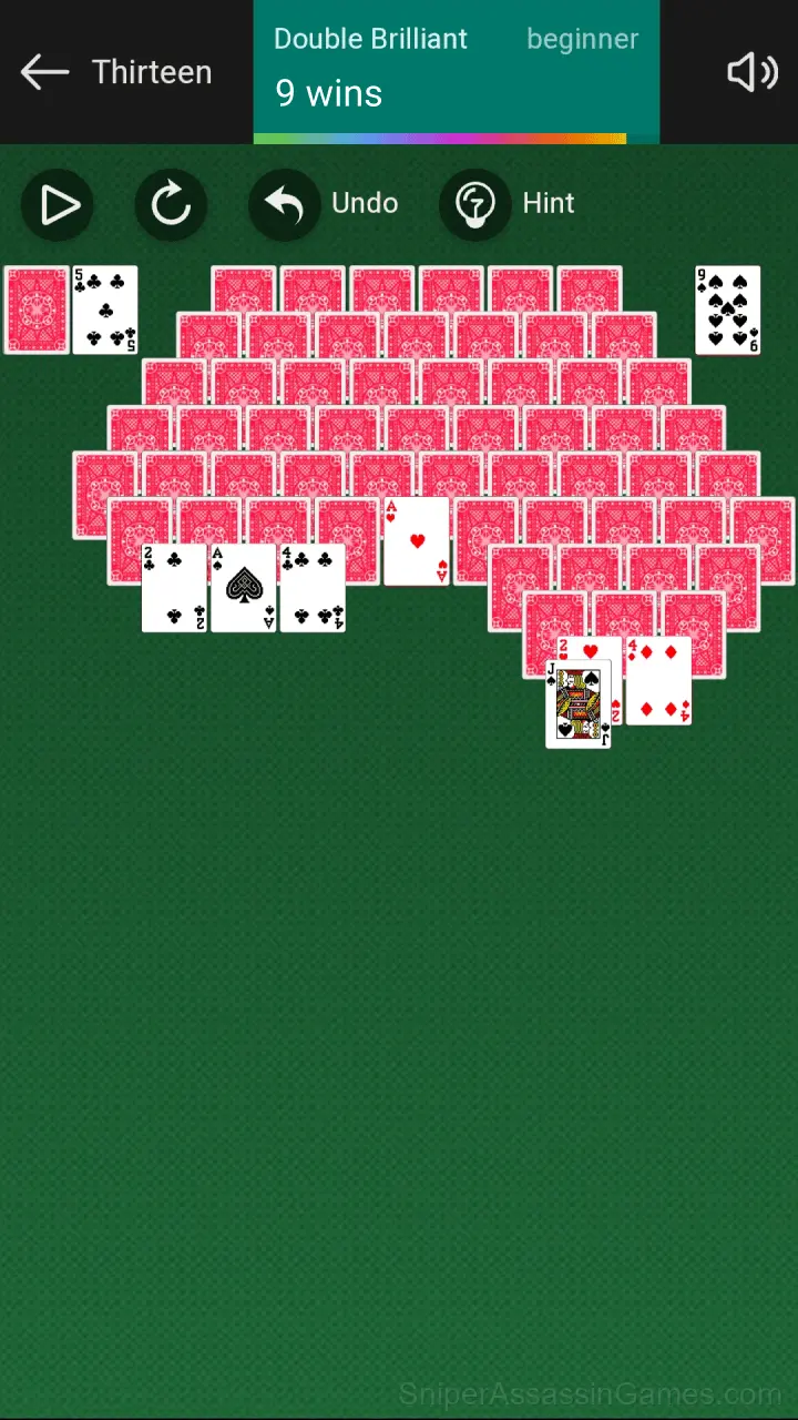 Thirteen Solitaire gameplay screenshot 6