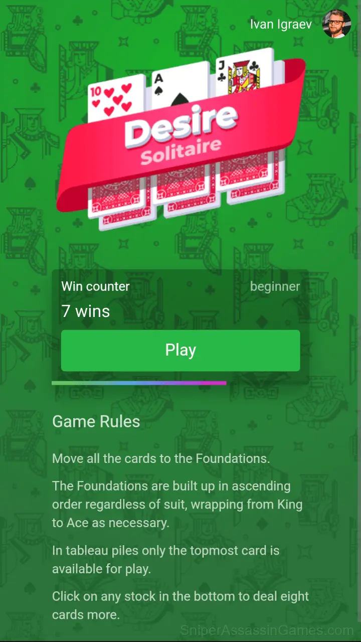 Desire Solitaire gameplay screenshot 1