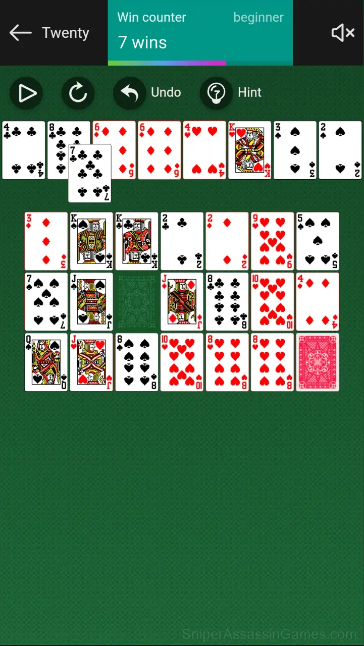 Twenty Solitaire gameplay screenshot 2