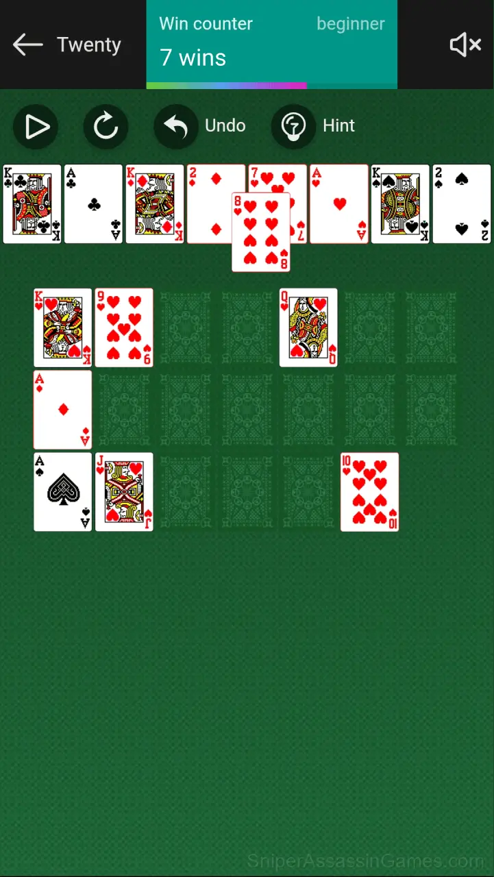 Twenty Solitaire gameplay screenshot 3