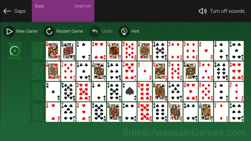 Gaps Solitaire gameplay screenshot 2