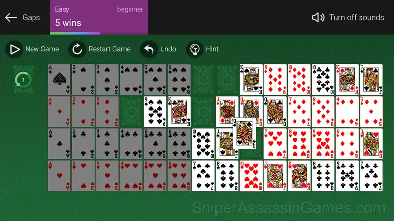 Gaps Solitaire gameplay screenshot 3